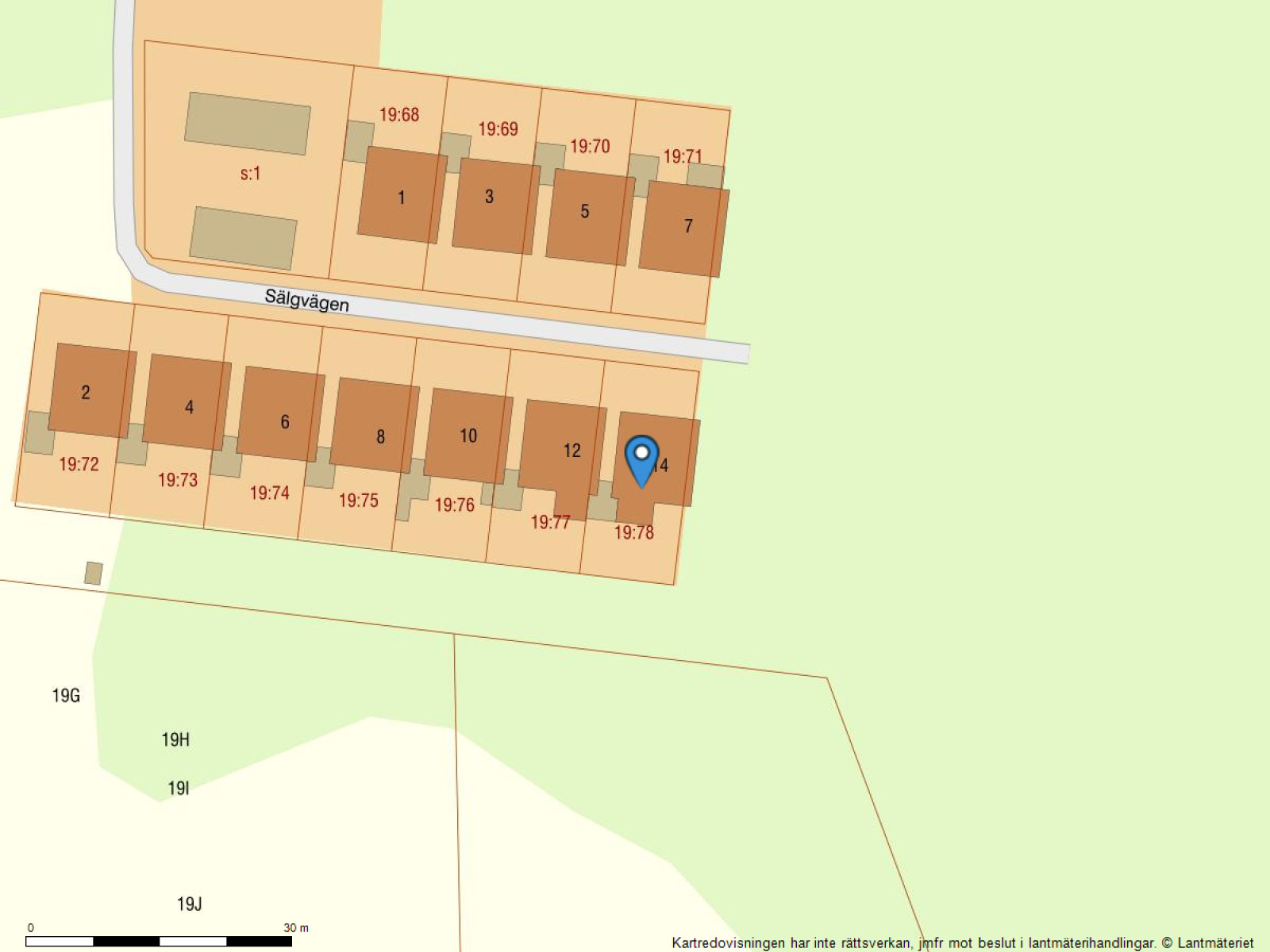 Fastighetskarta Sälgvägen 14