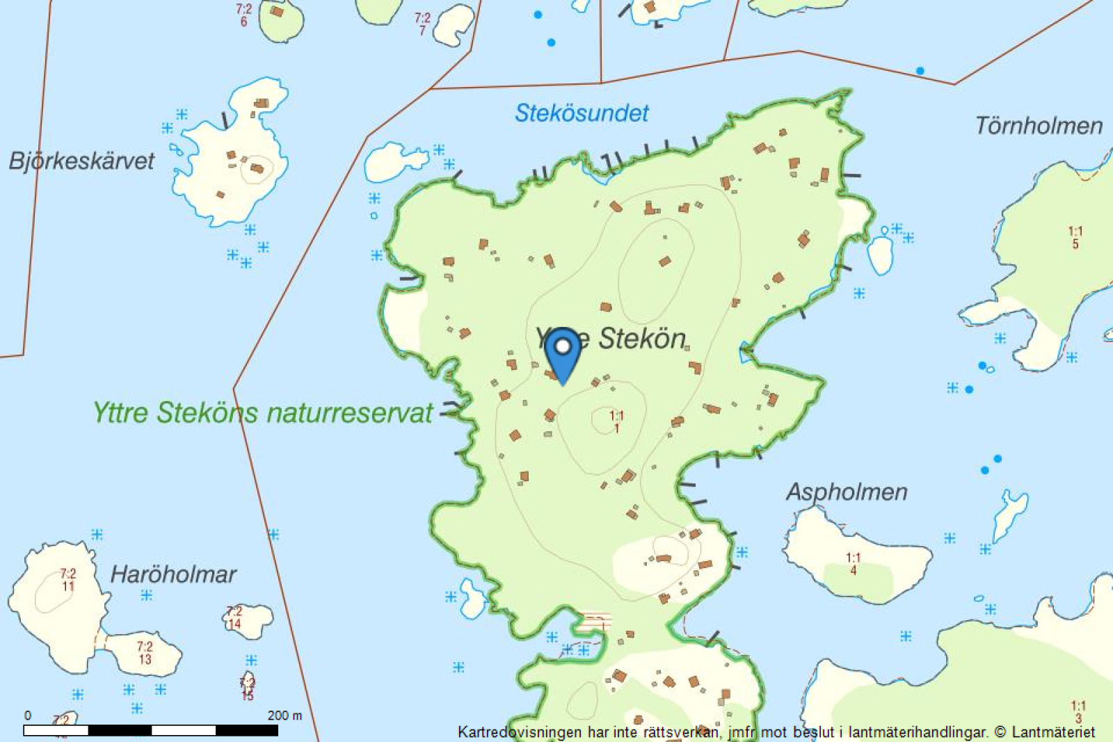 Fastighetskarta Yttre Stekön, tomt 42