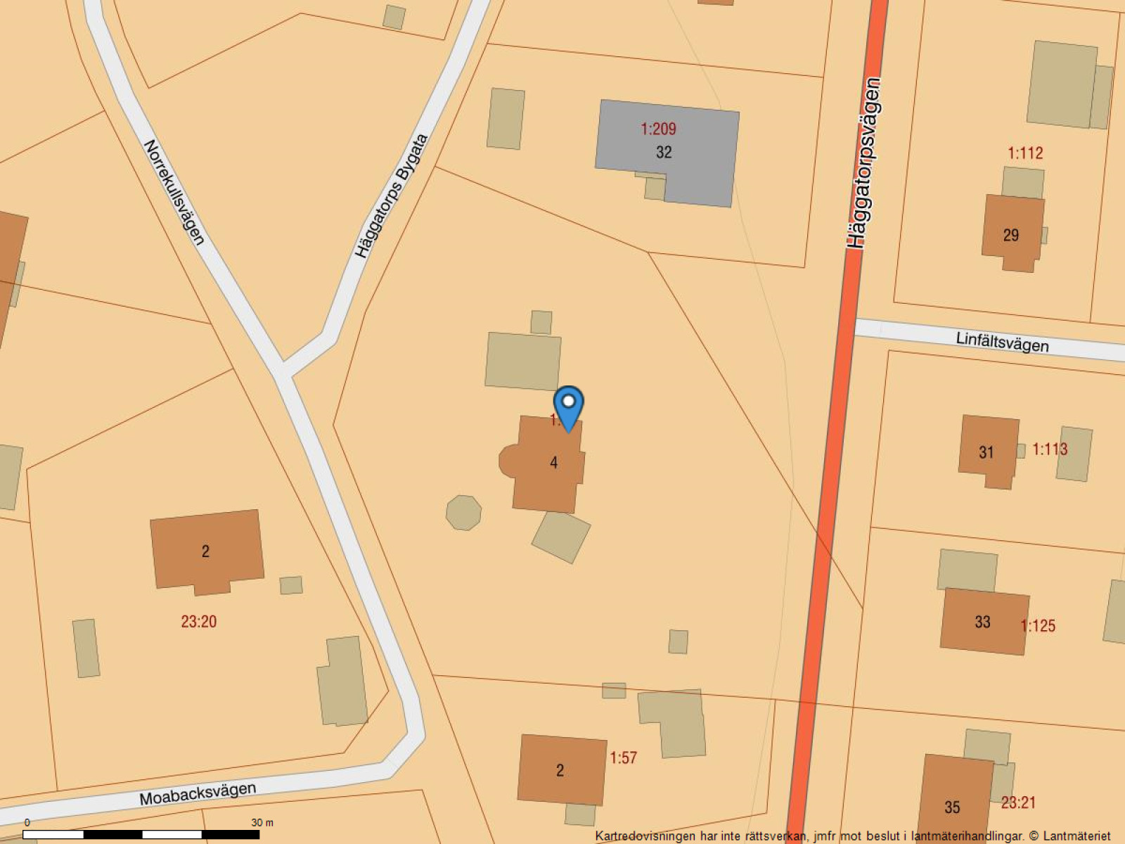 Fastighetskarta Norrekullsvägen 4