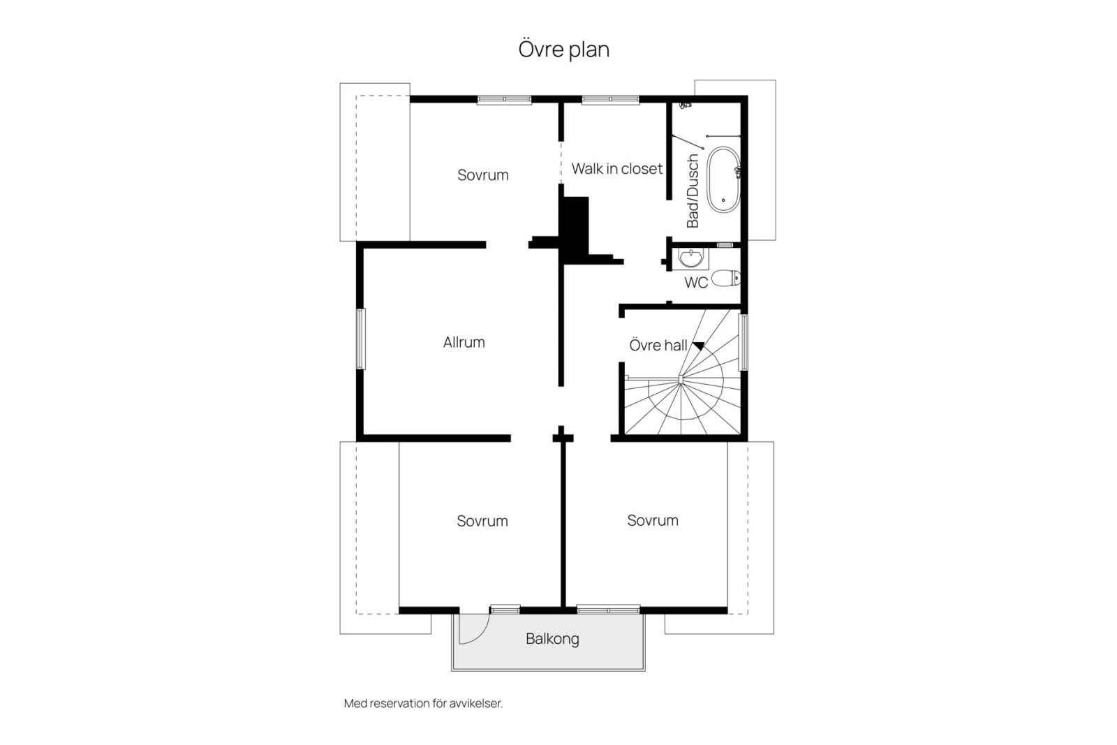 Övre plan Ekbacksvägen 6