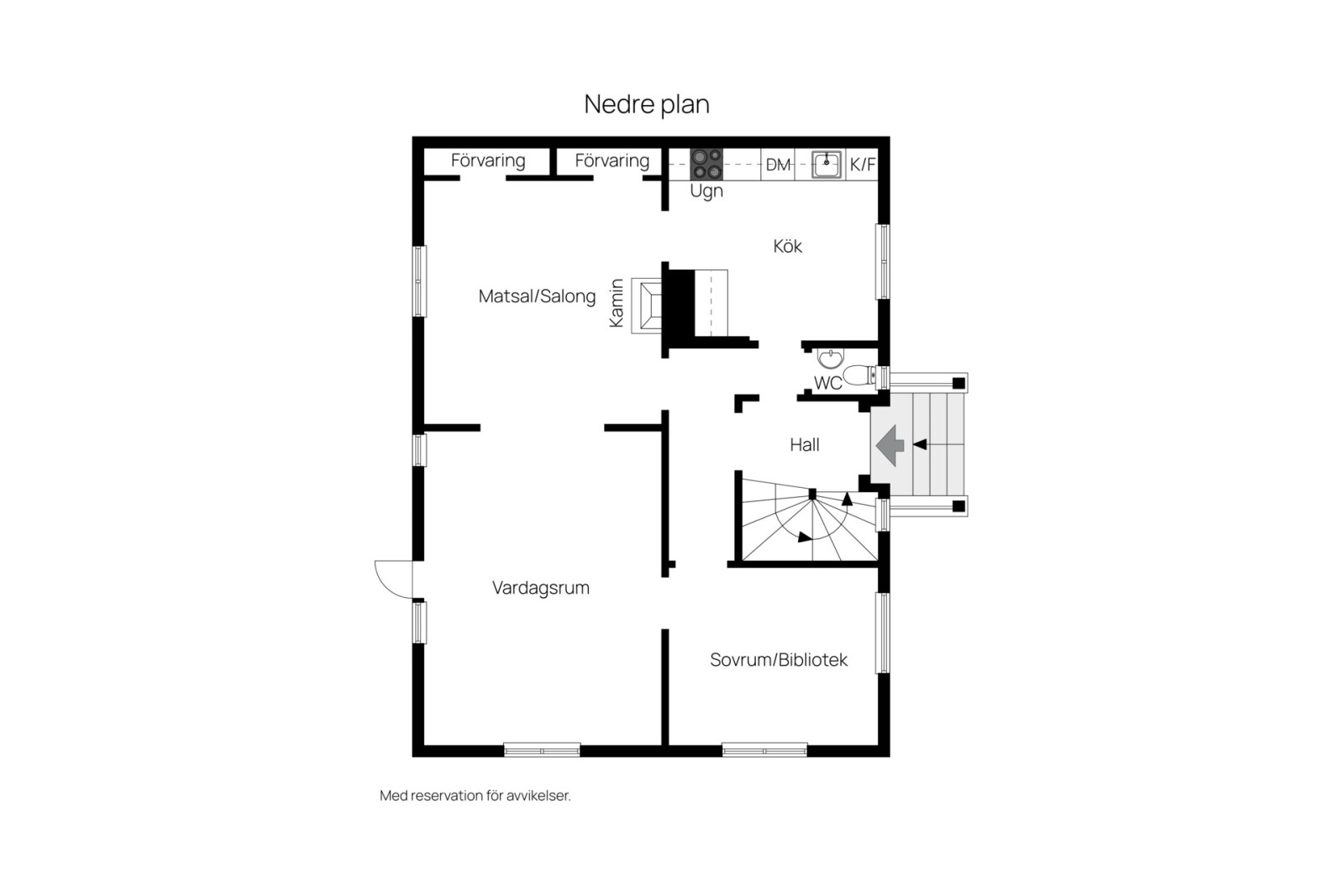 Nedre plan Ekbacksvägen 6